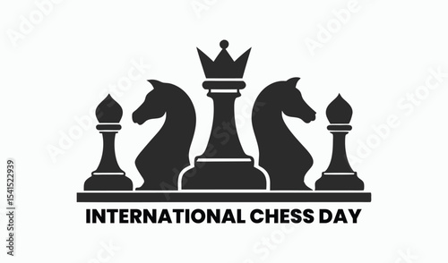 International chess day chess pieces graphic design