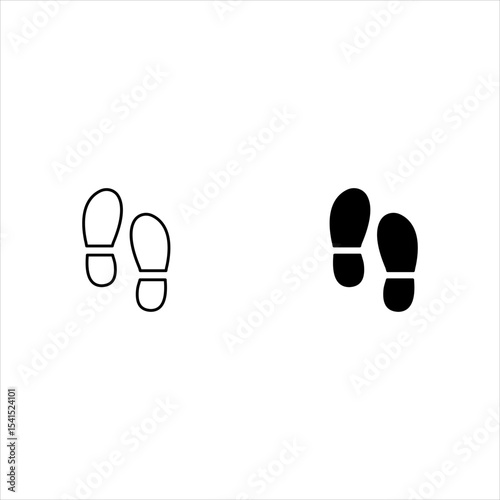 Shoe print symbol icon set. Vector illustration.