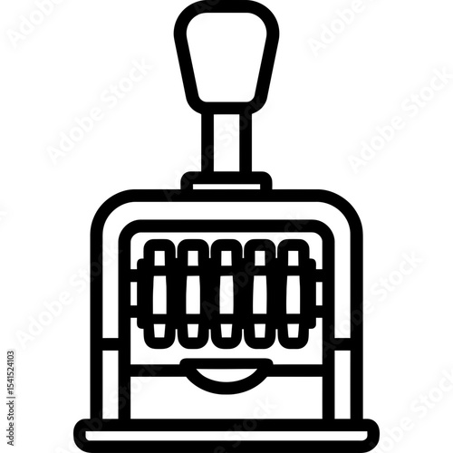 Outline icon of a numbering machine