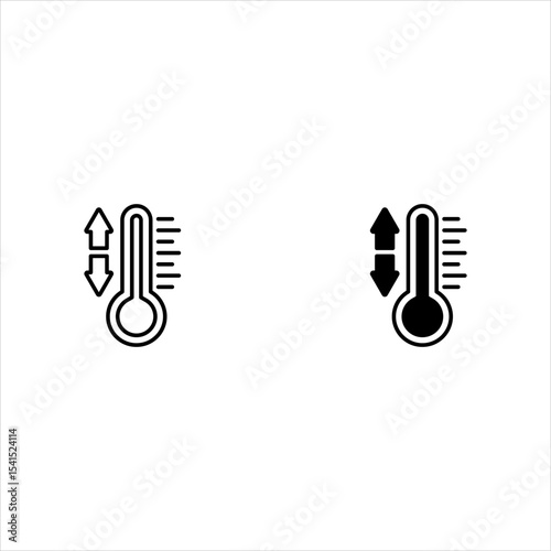 Temperature regulation concept icon set. Vector linear icon isolated on white background.