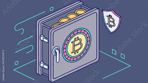 A vector illustration of a safe money box, a clear symbol for business security, no warning needed