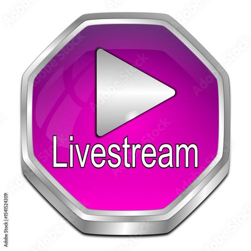 Livestream Button - 3D illustration