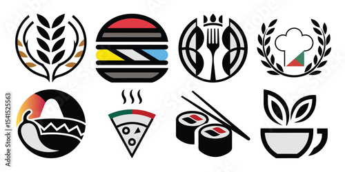 a set of restaurant logo