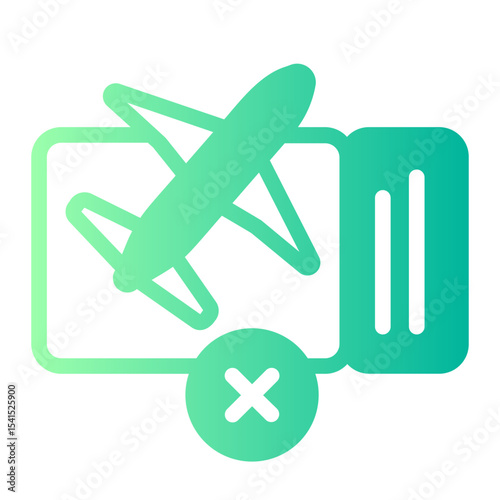 Plane ticket gradient icon