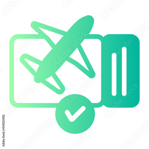 Plane ticket gradient icon