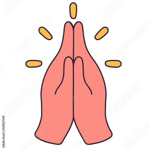 Pray hands gesture illustration