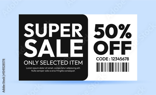 Super Sale 50 Off Coupon with Barcode