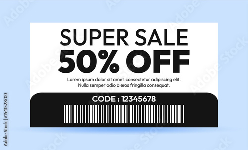 Super Sale 50 Off Coupon with Barcode