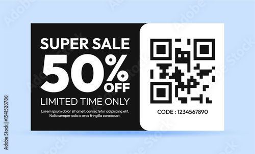 Super Sale 50 Off Coupon with QR Code
