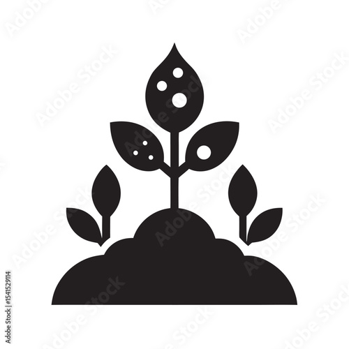 Biochar Sequestration Silhouette Vector Art