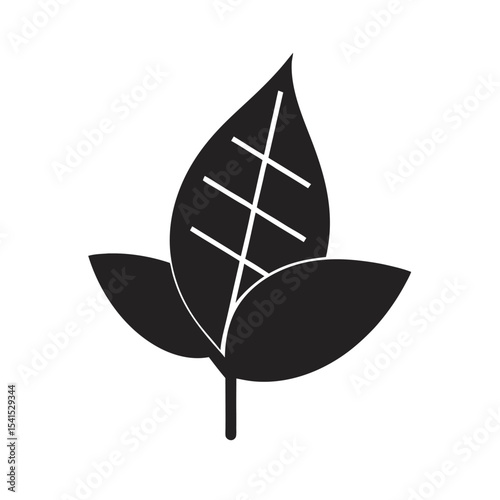 Bionic Leaf Solar Silhouette Vector Illustration