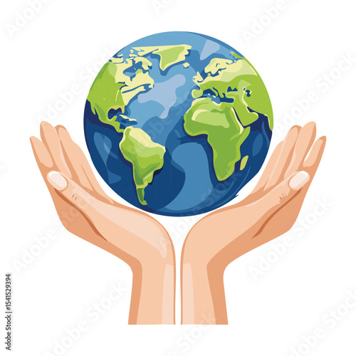 Human Hands Holding Our Precious Earth