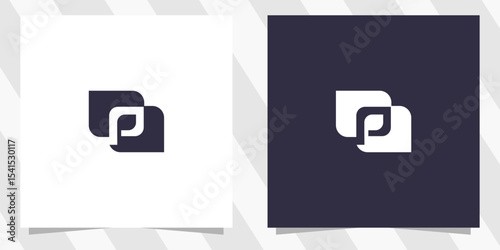 letter p logo design vector