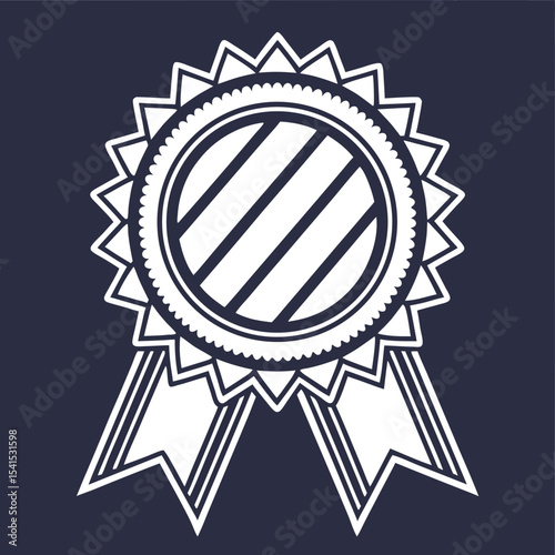 Ribbon badge icon on dark background
