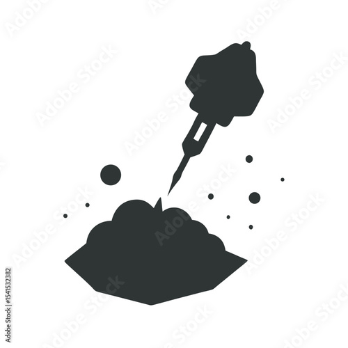 Asteroid Miner Silhouette Vector Illustration