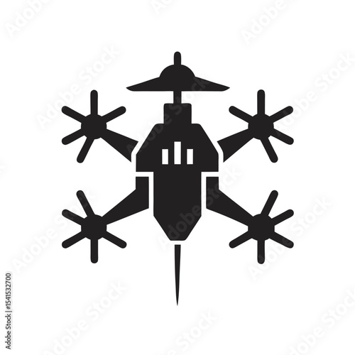 Arctic Ice Regeneration Drone Silhouette Vector Art