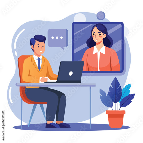 Business colleagues having a video conference meeting communicating and working remotely online