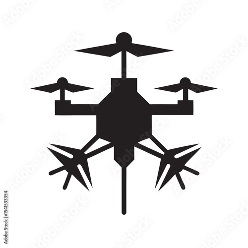 Arctic Ice Regeneration Drone Silhouette Illustration
