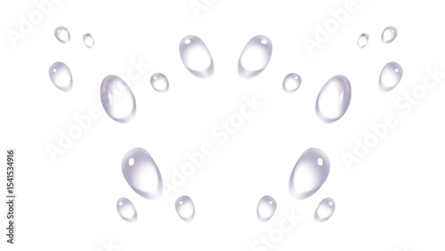 Realistic Transparent Water Droplets Array