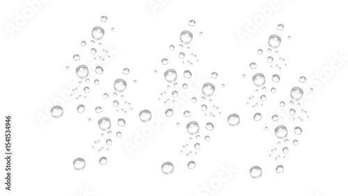 Group of Transparent Fizzing Bubbles