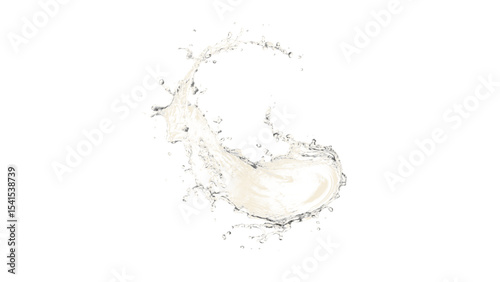Dynamic Transparent Creamy Liquid Splash
