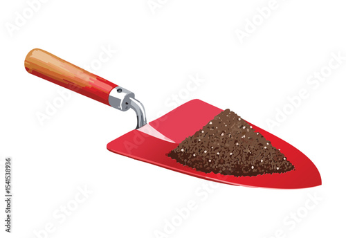Deep Red Trowel Carrying Rich Soil