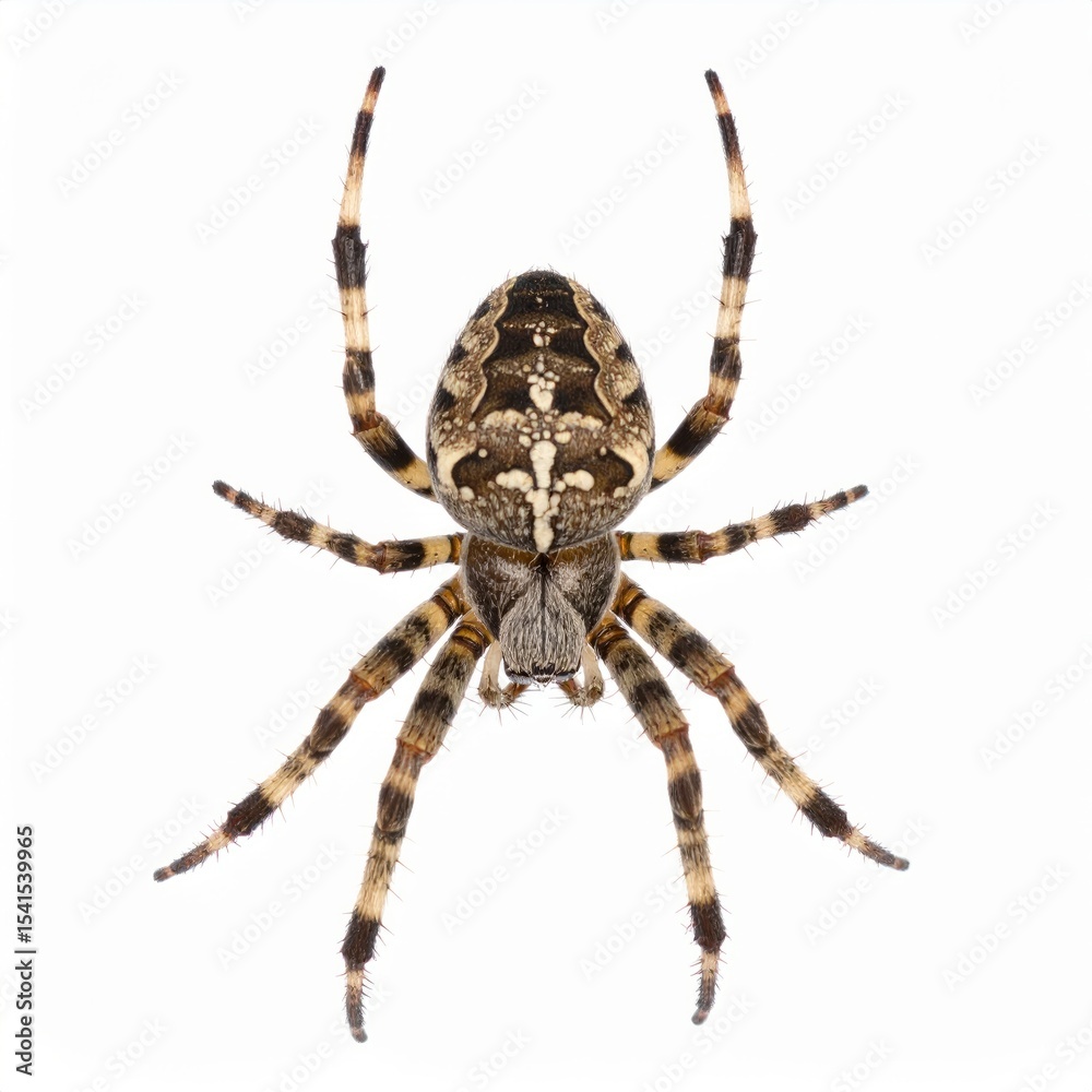 Obraz premium Spider close view over white background, no shadow