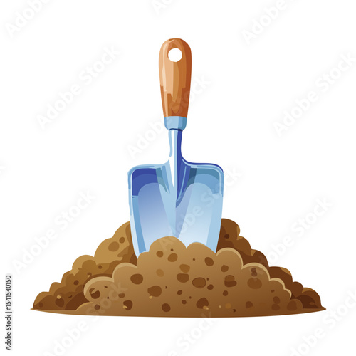 Shovel in Large Pile of Soil