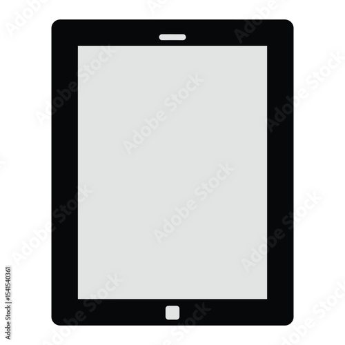 Tablet Device Vector Icon, Flat Touchscreen Silhouette.