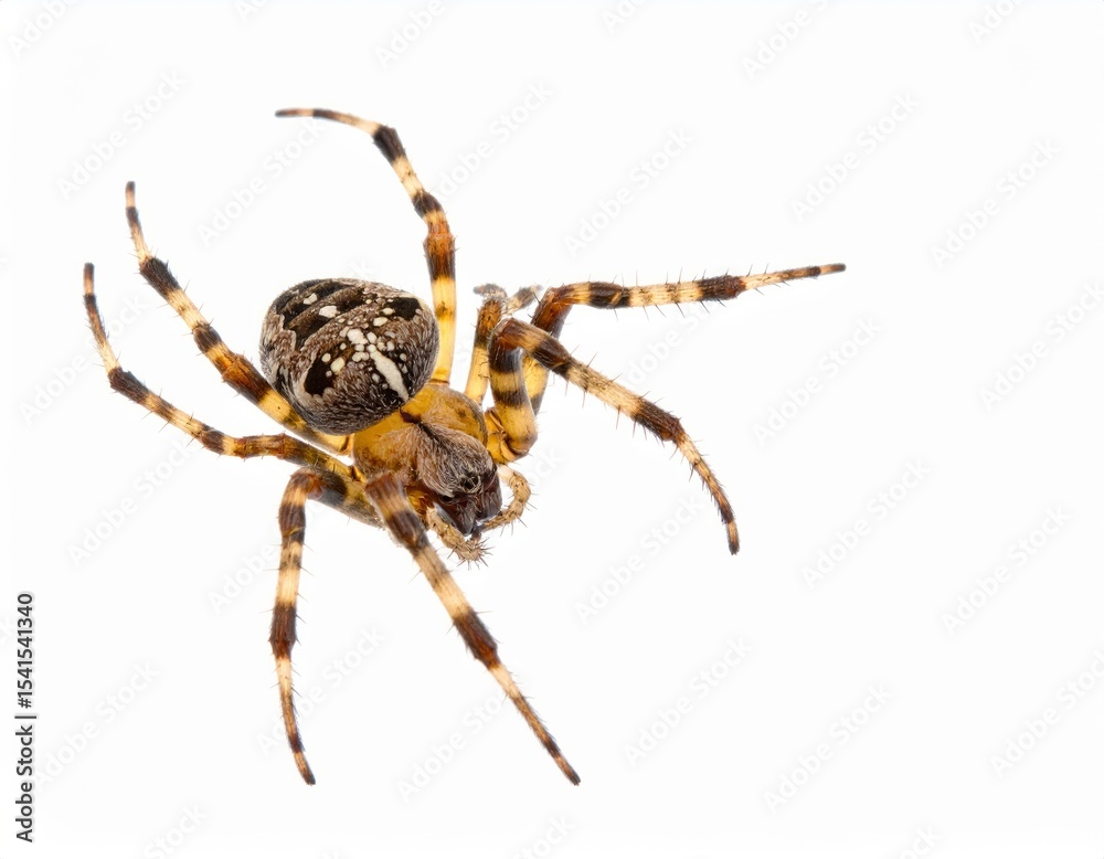 Obraz premium Spider close view over white background, no shadow