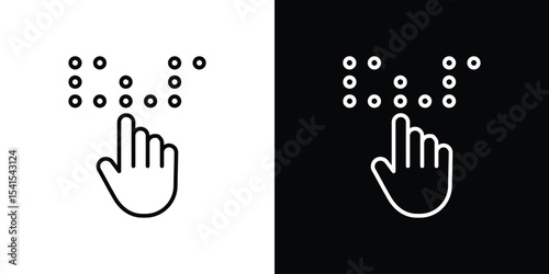 Braille icon design. simple stroke line vector icon set