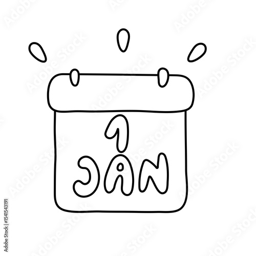 1 Jan calendar illustration