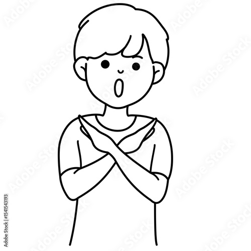 Man showing refuse sign illustration