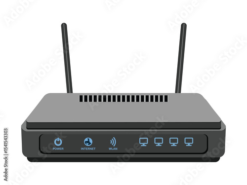 Wireless internet router with blue led indicators