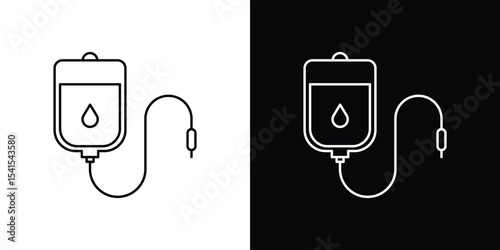 Blood transfusion icon design. simple stroke line vector icon set