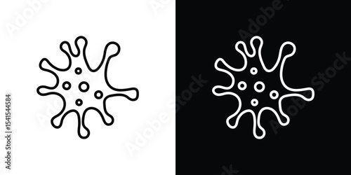 Bacteria icon design. simple stroke line vector icon set