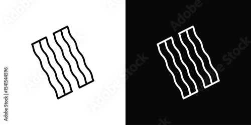 Bacon icon design. simple stroke line vector icon set