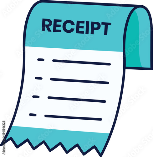 Flat vector receipt with dollar symbol	