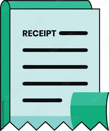 Flat vector receipt with dollar symbol	