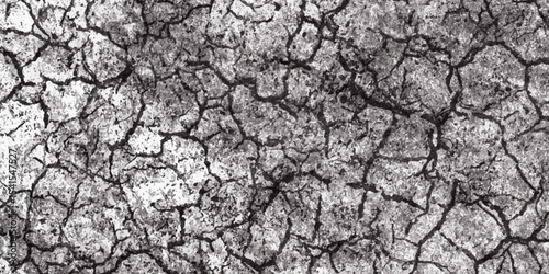 Crack and scratched grunge dust wall urban background texture vector. crack cement wall texture. black textured grainy cracked ground lines isolated on white. distressed overlay grainy texture.