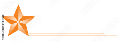 vector illustration of a star with an underline