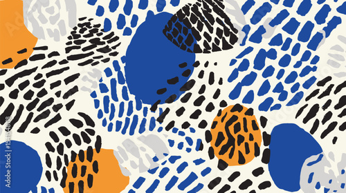 Abstract shapes interweave creating dynamic texture on paper background graphic