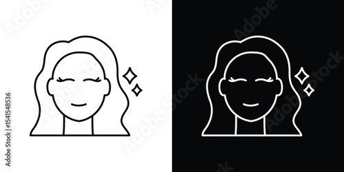 Skincare icon design. simple stroke line vector icon set