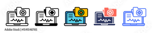 Electronic Medical line icon