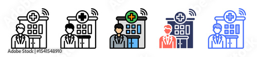 Virtual Hospital line icon