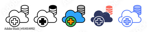 Medical Cloud Storage line icon