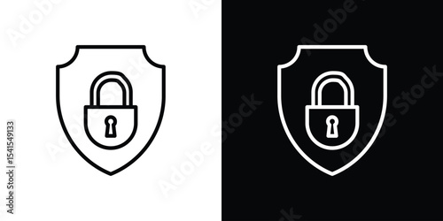 Security lock icon design. simple stroke line vector icon set