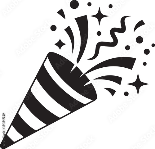 cracker, birthday, celebration, festive, party, popper, confetti, surprise, holiday, event, fun, joy, decoration, cheer, explode,