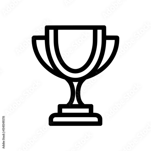 The trophy icon, represented in minimalist black and white, embodies achievement and success through its classic cup design and elegant lines