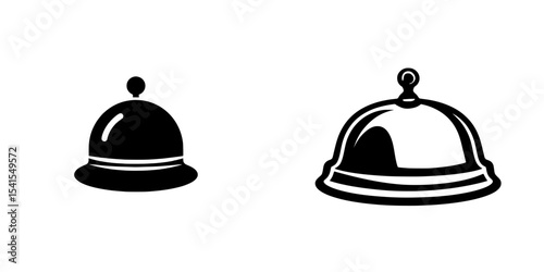 A simple and trendy service bell icon, illustrated in flat black style, is available for web and application use